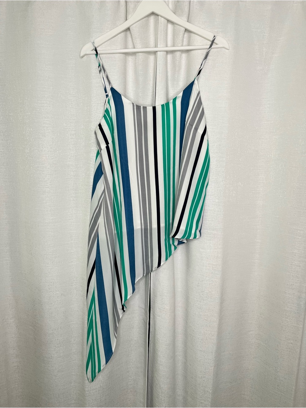 Strut & Bolt Striped Asymmetrical Spaghetti Strap Top - NWT large